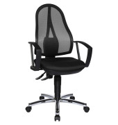 Bürostuhl Open Point P Plus, schwarz / chrom, mit Armlehnen, bis 110kg