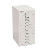 Schubladenschrank MultiDrawer™ 29er Serie L2910696, Stahl, 10 Schubladen (Vollauszug), A4, 27,8 x 59 x 38 cm, weiß