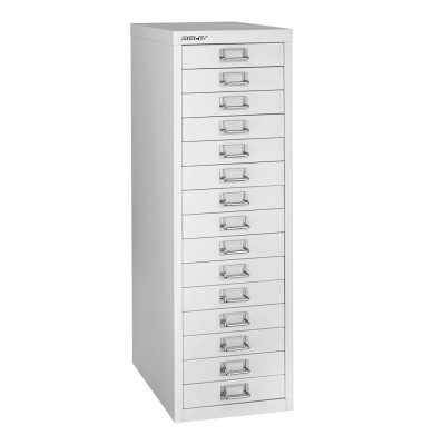 Schubladenschrank MultiDrawer™ 39er Serie L3915696, Stahl, 15 Schubladen (Vollauszug), A4, 27,8 x 85,7 x 38 cm, weiß