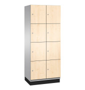 Schließfachschrank Cambio 45103-22/4500-700/45422-730, Metall, 2 Abteile mit 8 Fächern, abschließbar, 80x198cm (BxH), birke