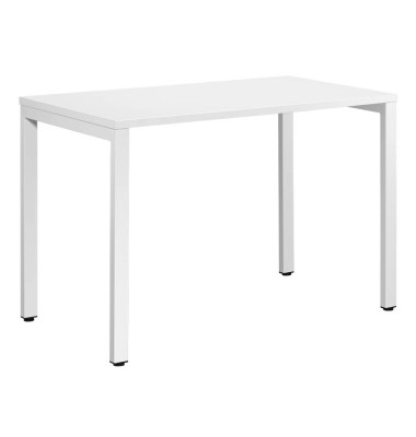 Schreibtisch Easydesk, 75cm (H), 114x60cm (BxT), rechteckig, weiß / weiß