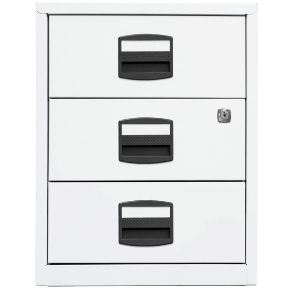 5020073708509 - Bisley Home Mobiler Beistellschrank PFA Home 3 Schubladen Verkehrsweiß 413 x 400 x 528 mm