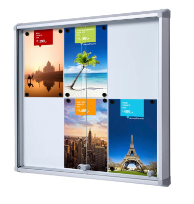 Schaukasten SL B1 SCSL6XA4, 6xA4, silber, magnetisch