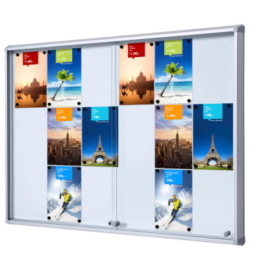 Schaukasten SL B1 SCSL18XA4, 18xA4, silber, magnetisch