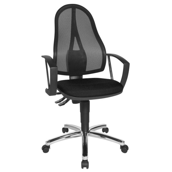 4014296238302 - Bürostuhl Point 60 Netz Plus G200 Stoff schwarz Gestell chrom 4014296238302 - Bürostuhl Point 60 Netz Plus G200 Stoff schwarz Gestell chrom