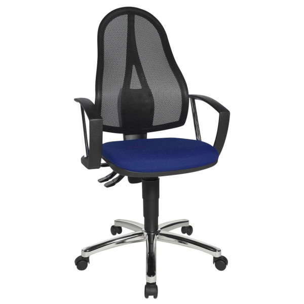 4014296238319 - Bürostuhl Point 60 Netz Plus G260 Stoff blau Gestell chrom 4014296238319 - Bürostuhl Point 60 Netz Plus G260 Stoff blau Gestell chrom