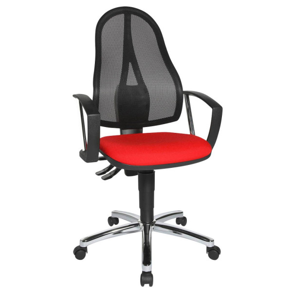 4014296237961 - Bürostuhl Point 60 Netz Plus G210 Stoff rot Gestell chrom 4014296237961 - Bürostuhl Point 60 Netz Plus G210 Stoff rot Gestell chrom