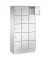 Schließfachschrank S 2000 Classic 8020-305, Metall, 3 Abteile mit 15 Fächern, abschließbar, 90x180cm (BxH), lichtgrau