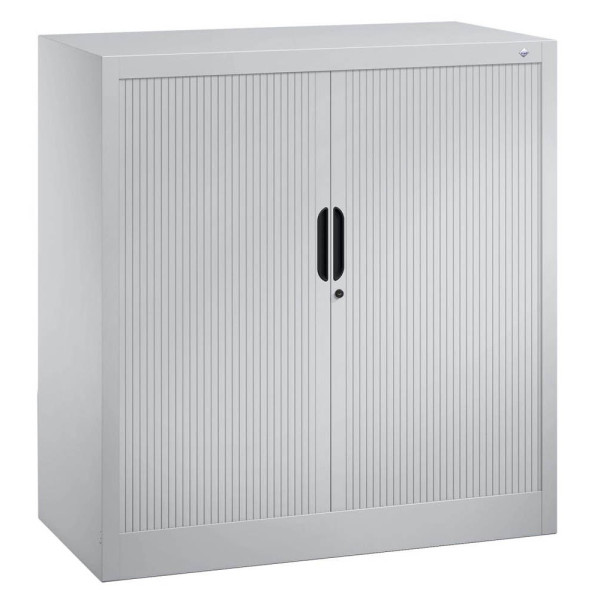 4050646299180 - Rollladenschrank mit Horizontal-Jalousie HxBxT 1030 x 1000 x 420 mm 2 Fachböden 25 Ordnerhöhen weißaluminium C+P