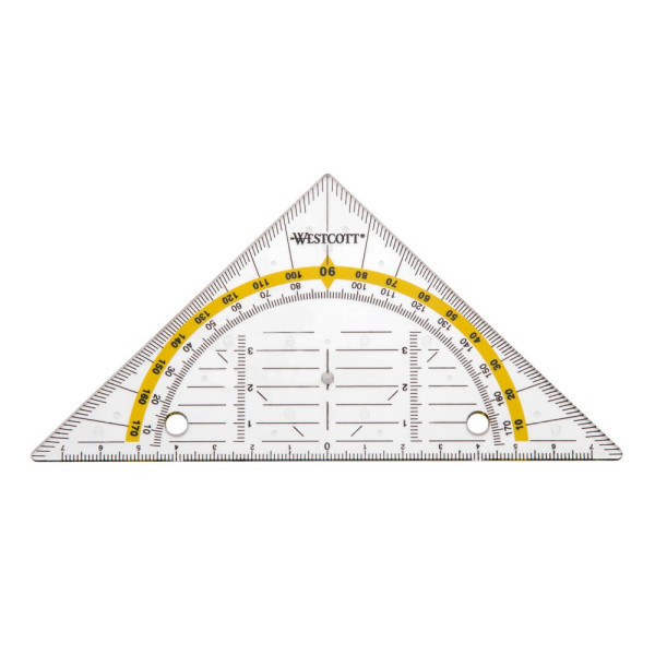 Westcott Kunststoff-Geometriedreieck E-1013900 transparent 16cm mit  Abheftlöchern - Bürobedarf Thüringen