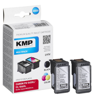 KMP C97V schwarz, color Druckköpfe ersetzen Canon PG-545XL + CL-546XL