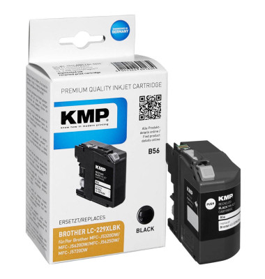 KMP schwarz Tintenpatrone ersetzt brother LC-229XLBK KMP schwarz Tintenpatrone ersetzt brother LC-229XLBK
