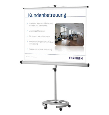FRANKEN Stativleinwand 150 x 150 cm Projektionsfläche