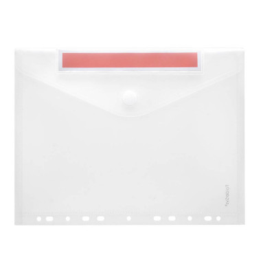 Dokumententasche Index 40165-04, A4, transparent farblos, Polypropylen (PP), Klettverschluss