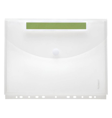 Dokumententasche Index 40166-04, A4, transparent farblos, Polypropylen (PP), Klettverschluss