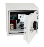 Feuerschutztresor FS1281F MKII Titan 19 l 30kg signalweiß mit Fingerabdruckschloss Stahl