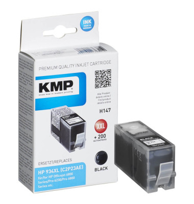 KMP H147 schwarz Tintenpatrone ersetzt HP 934XL