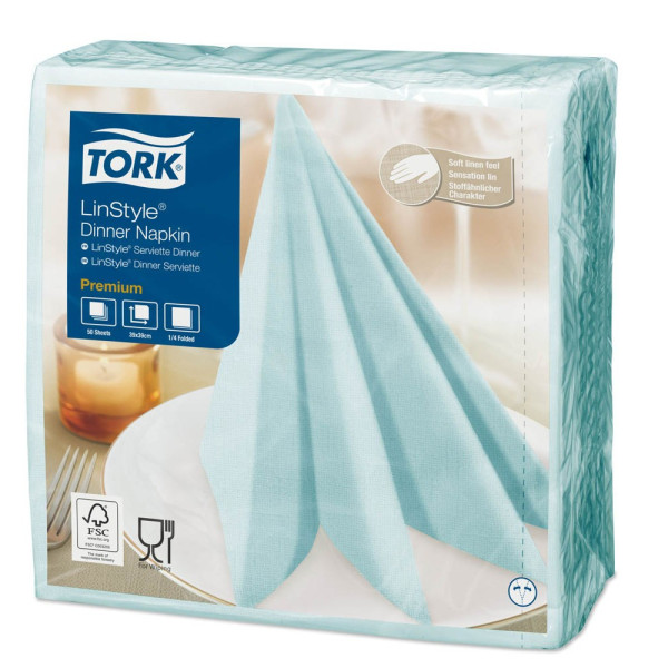 7322540901115 - TORK Servietten LinStyle® Premium aqua blue 1-lagig 195 x 195 cm 50 St 7322540901115 - TORK Servietten LinStyle® Premium aqua blue 1-lagig 195 x 195 cm 50 St