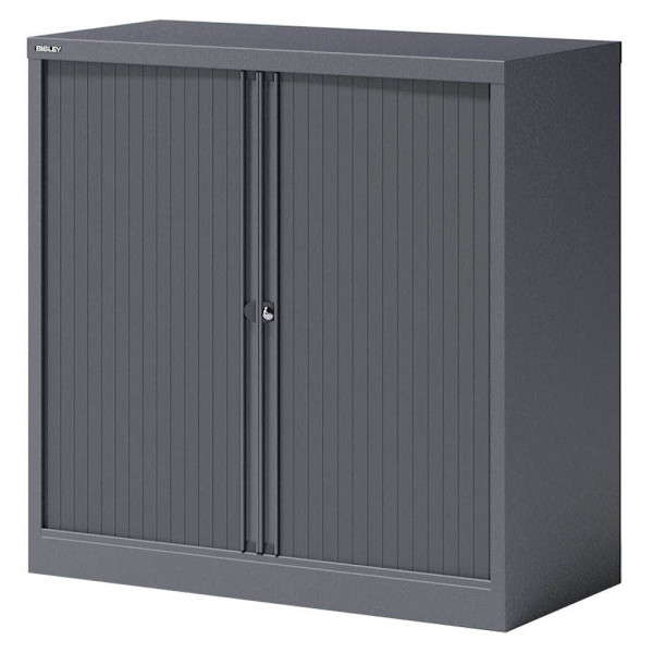 Bisley Rollladenschrank ESSENTIALS YETB10101S9634, abschließbar, 2 OH, anthrazitgrau, 100x100x47cm (BxHxT) 5020073792010 Bisley