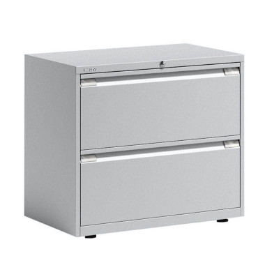 H&auml;ngeregistraturschrank BLYYESF0807645 ESSENTIALS, lichtgrau, 2 Schubladen, 2-bahnig
