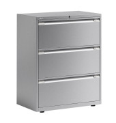 H&auml;ngeregistraturschrank BLYYESF0810355 ESSENTIALS, silber, 3 Schubladen, 2-bahnig