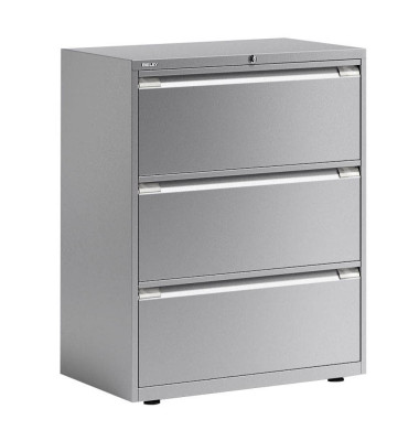 H&auml;ngeregistraturschrank BLYYESF0810355 ESSENTIALS, silber, 3 Schubladen, 2-bahnig