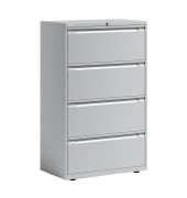 H&auml;ngeregistraturschrank YESF0813645 ESSENTIALS, lichtgrau, 4 Schubladen, 2-bahnig