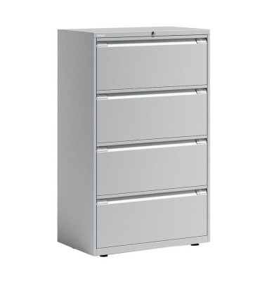 H&auml;ngeregistraturschrank YESF0813645 ESSENTIALS, lichtgrau, 4 Schubladen, 2-bahnig