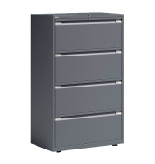 H&auml;ngeregistraturschrank YESF0813634 ESSENTIALS, anthrazit, 4 Schubladen, 2-bahnig