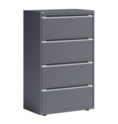 H&auml;ngeregistraturschrank YESF0813634 ESSENTIALS, anthrazit, 4 Schubladen, 2-bahnig