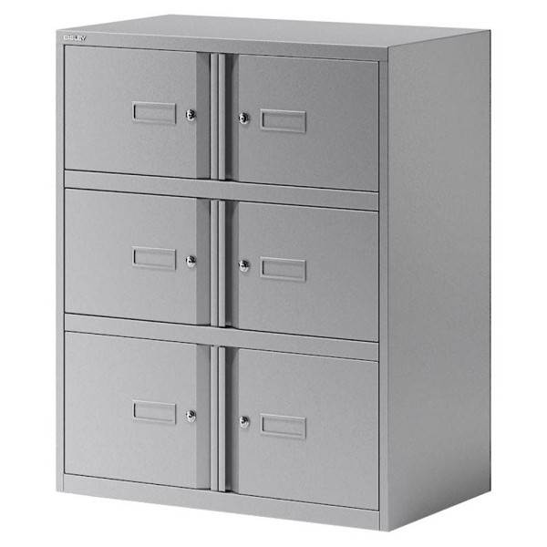 5020073788815 - Schließfachschrank Essentials YELD0810355 Metall 2 Abteile mit 6 Fächern abschließbar 80x100cm (BxH) silber 5020073788815 B