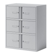 Schließfachschrank Essentials YELD0810645, Metall, 2 Abteile mit 6 Fächern, abschließbar, 80x100cm (BxH), lichtgrau