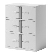 Schließfachschrank Essentials YELD0810696, Metall, 2 Abteile mit 6 Fächern, abschließbar, 80x100cm (BxH), weiß