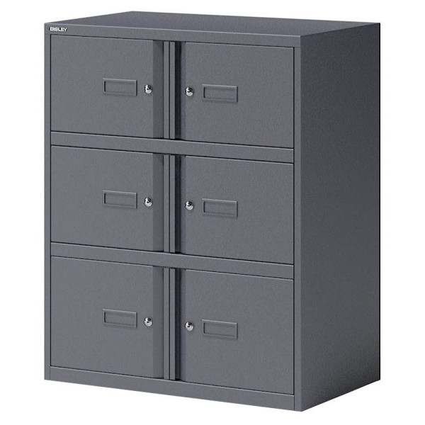 5020073788846 - Schließfachschrank Essentials YELD0810634 Metall 2 Abteile mit 6 Fächern abschließbar 80x100cm (BxH) anthrazit 502007378884