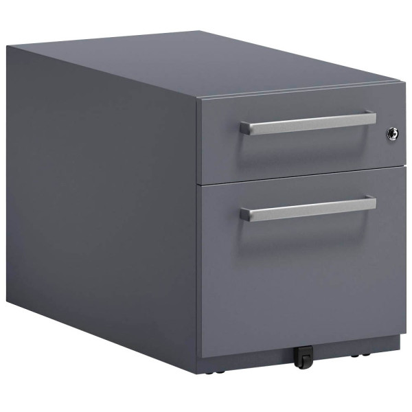 5020073808711 - Rollcontainer Note mit Designgriff und einer Universalschublade à Höhe 150 mm und eine Schublade für Hängeregistratur 495 x 420 x 775 mm Anthrazit