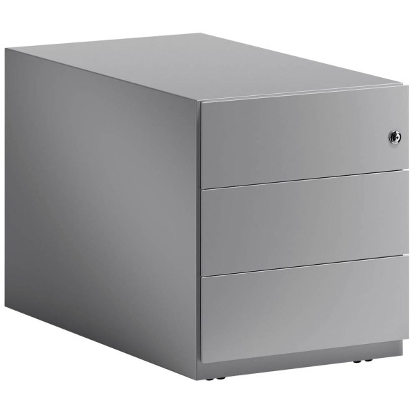 5020073804751 - Rollcontainer Note mit seitlicher Griffleiste und drei Universalschubladen à Höhe 150 mm 495 x 420 x 775 mm Silber