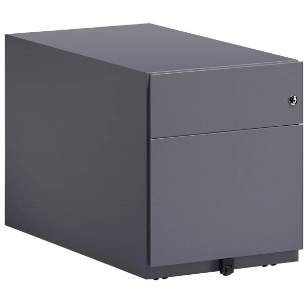 5020073798555 - Rollcontainer Note mit seitlicher Griffleiste und einer Universalschublade à Höhe 150 mm und eine Schublade für Hängeregistratur 495 x 420 x 775 mm Anthrazit