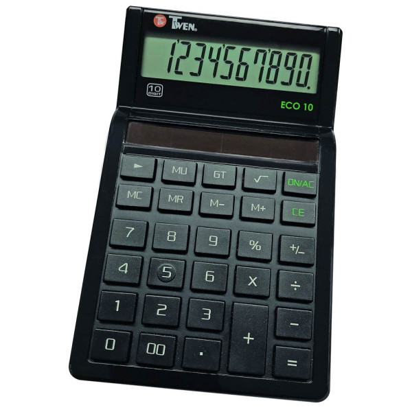 4025999801489 - Tischrechner Twen Eco 10 solarbetrieben 10-stelliges Display MU- & GT-Funktion