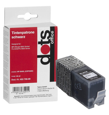 dots schwarz Tintenpatrone ersetzt HP 934XL