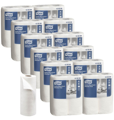 Küchenrollen Extra Absorbent 120269 2-lagig weiß Rolle à 64 Blatt Küchenrollen Extra Absorbent 120269 2-lagig weiß Rolle à 64 Blatt