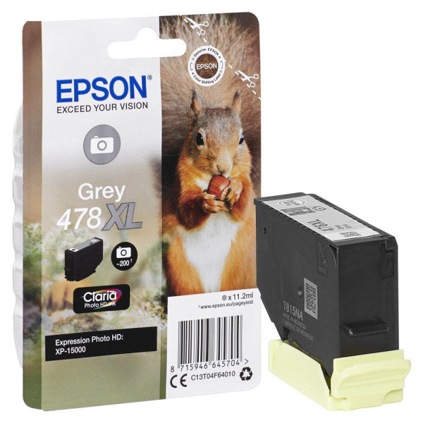 Epson Druckerpatrone 478XL/T04F64 C13T04F64010 (kompatibel zu Epson 478XL), grau, ca. 200 Seiten 8715946645704 Epson