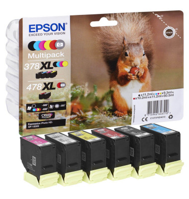 EPSON 378XL/478XL /T379D4 schwarz, cyan, magenta, gelb, rot, grau Tintenpatronen