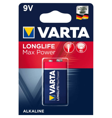 9 V Block-Batterie Alkali-Mangan Varta Max Tech 6LR61  9 V 1 St.