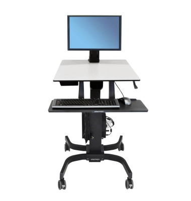 Computertisch WorkFit-C Single LD, höhenverstellbar 100,1-163,6cm (H), 61x58cm (BxT), rechteckig, grau / grau/schwarz