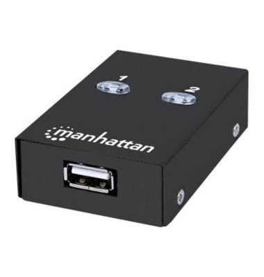 2 Port USB 2.0-Umschalter Manhattan  Schwarz