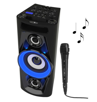 Karaoke-Anlage Reflexion PS07BT Inkl. Karaoke-Funktion, Inkl. Mikrofon, Stimmungslicht, wiede