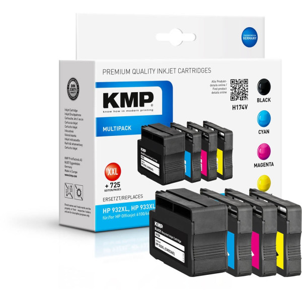 4011324172706 - Multipack H174 - Tinte auf Pigmentbasis - Schwarz - Cyan - Magenta - Gelb - HP - Multi pack - HP OfficeJet 6100 e-Printer HP OfficeJet 6600 e-All-in-One HP OfficeJet 7110 wide format HP - 35 ml