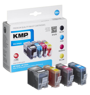 KMP Tinte Kombi-Pack ersetzt HP 934XL, 935XL Kompatibel  Schwarz, Cyan, Magenta, Gel