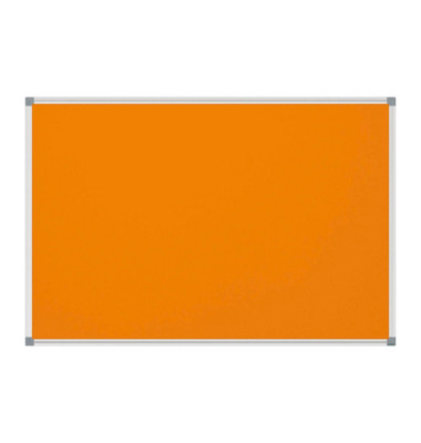 Pinnwand Standard 6443843, 90x60cm, Filz, Aluminiumrahmen, orange