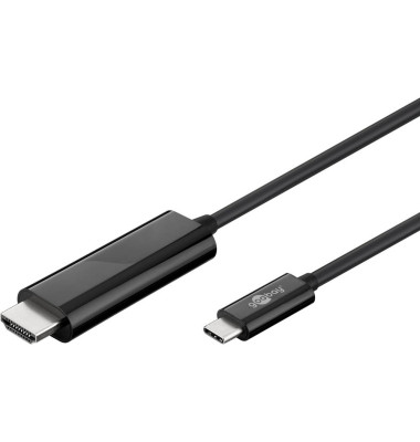 USB Anschlusskabel [1x USB 3.1 Stecker C - 1x HDMI-Stecker] 1.8 m Schwarz Goobay